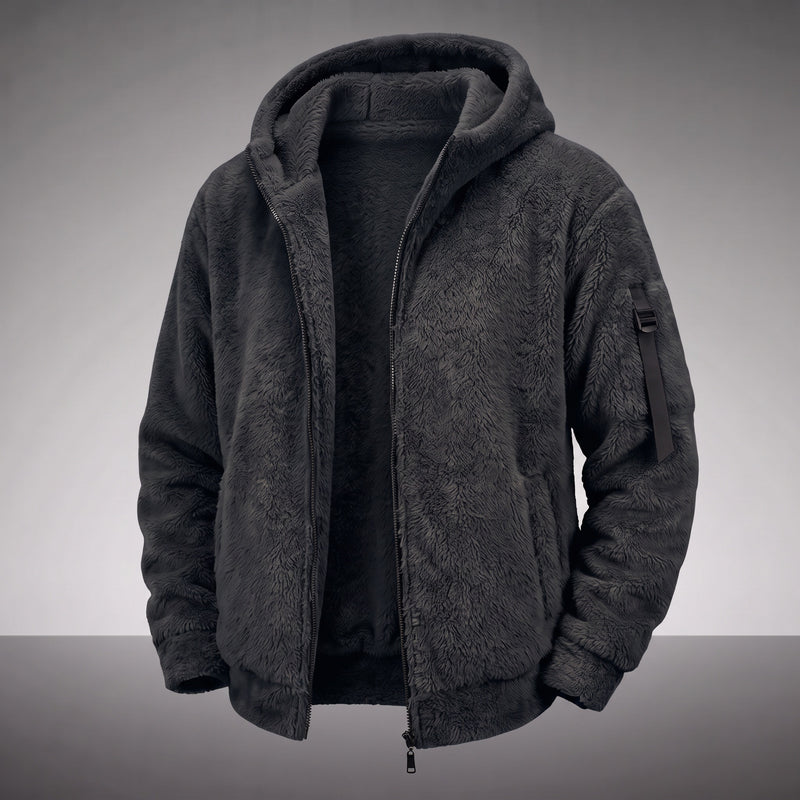 Sherpa Fleece Zip-Up Hooded Jacket
