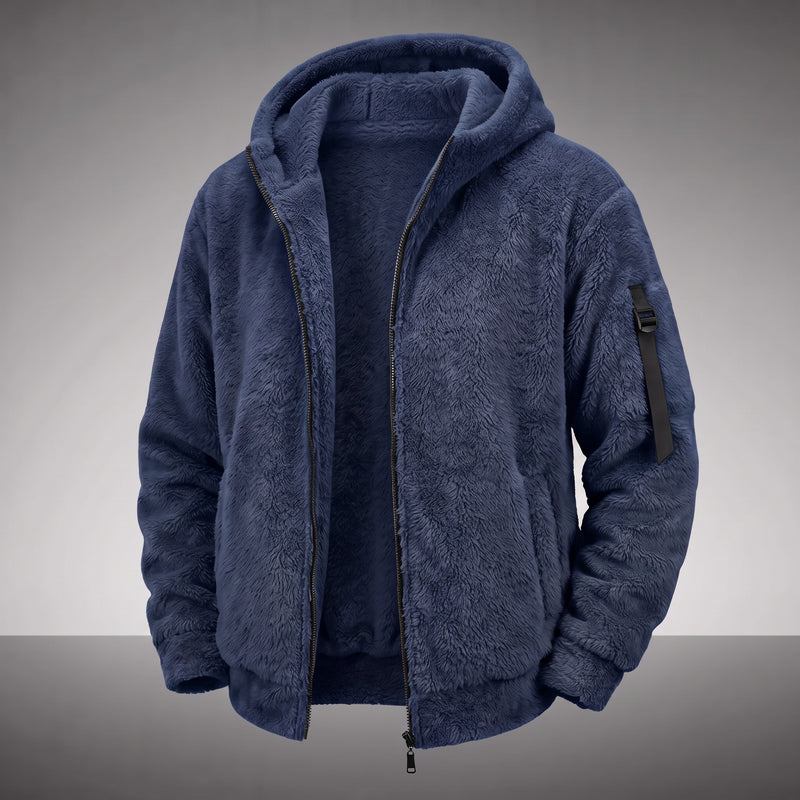 Sherpa Fleece Zip-Up Hooded Jacket