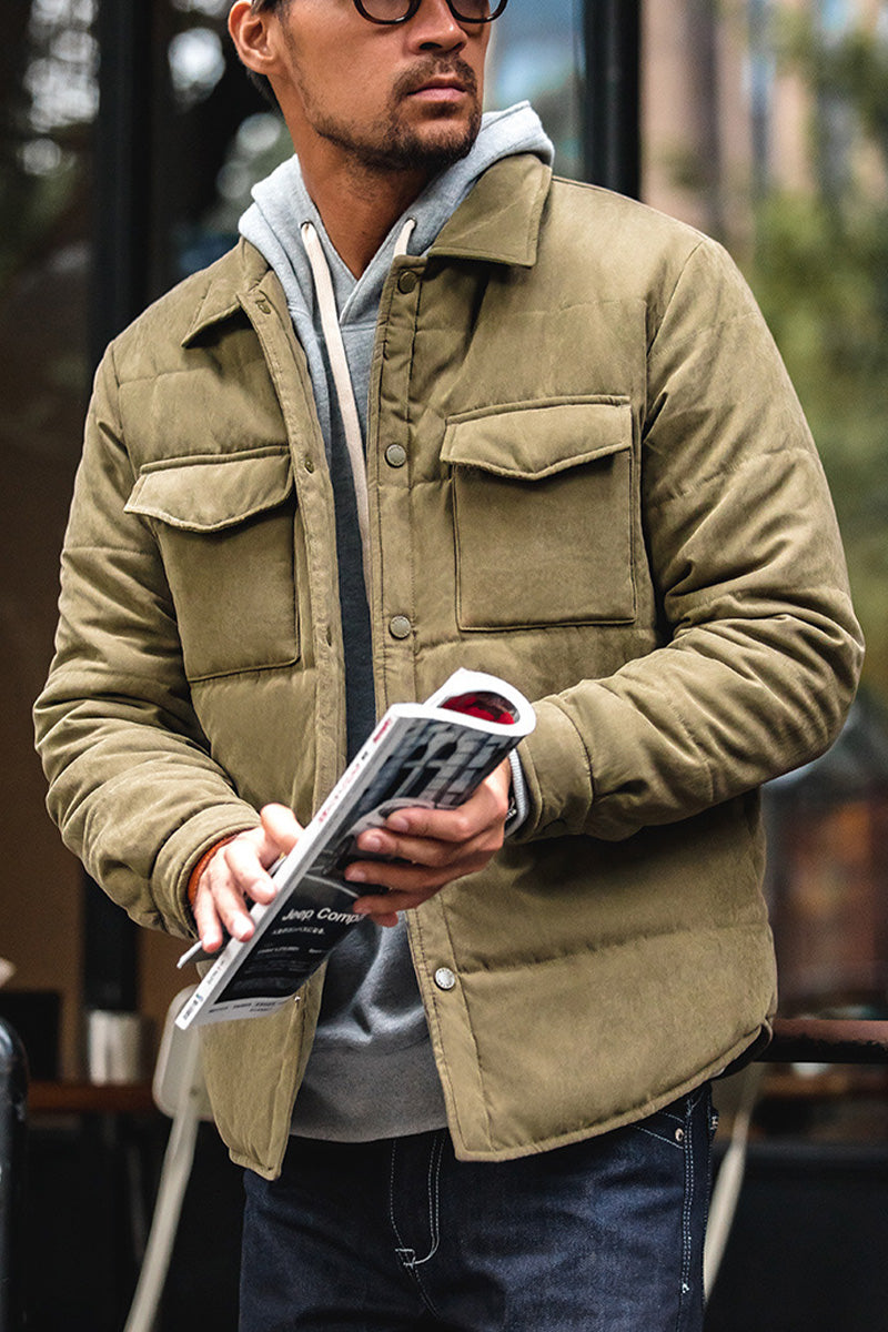 Quilted Waxed Shirt Jacket