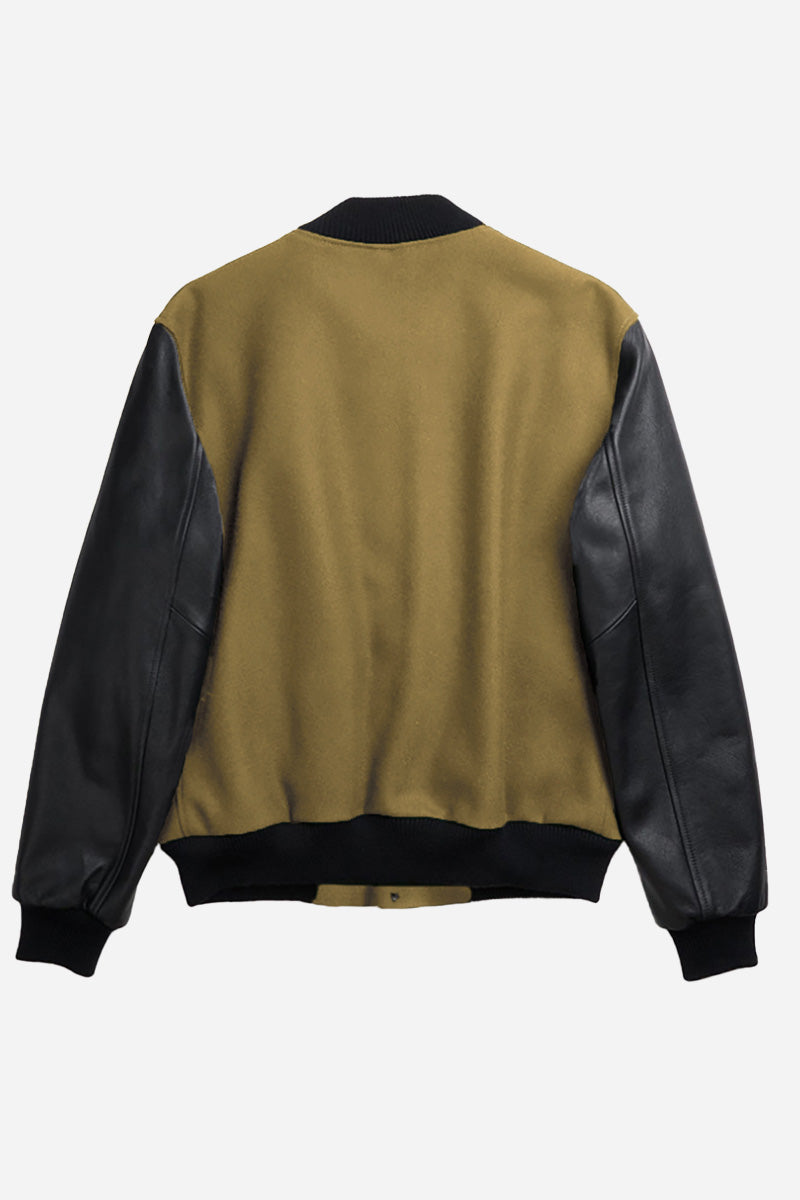 Partial Leather Varsity Jacket