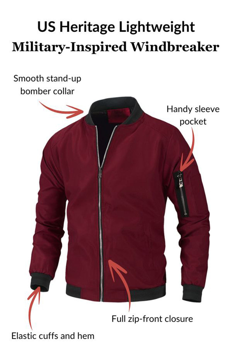 US Heritage Lightweight Military-Inspired Windbreaker