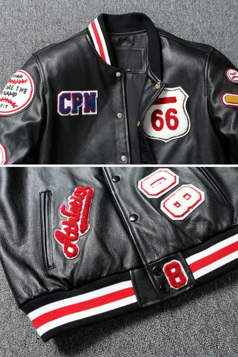 Vintage Route 66 Motorcycle Leather Jacket