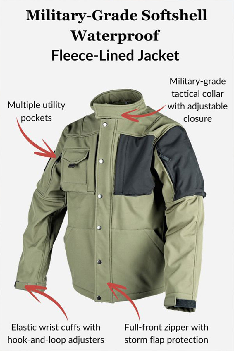 Military-Grade Softshell Waterproof Fleece-Lined Jacket