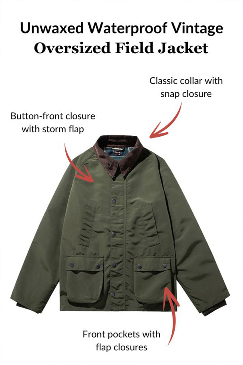 Unwaxed Waterproof Vintage Oversized Field Jacket