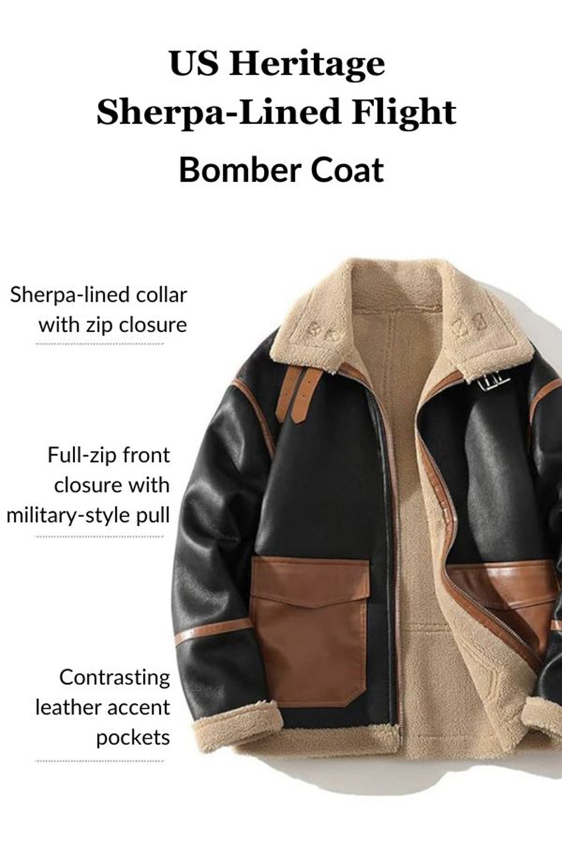 US Heritage Sherpa-Lined Flight Bomber Coat