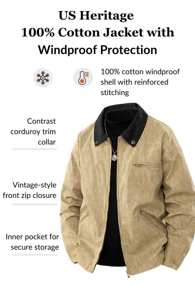 US Heritage 100% Cotton Jacket with Windproof Protection