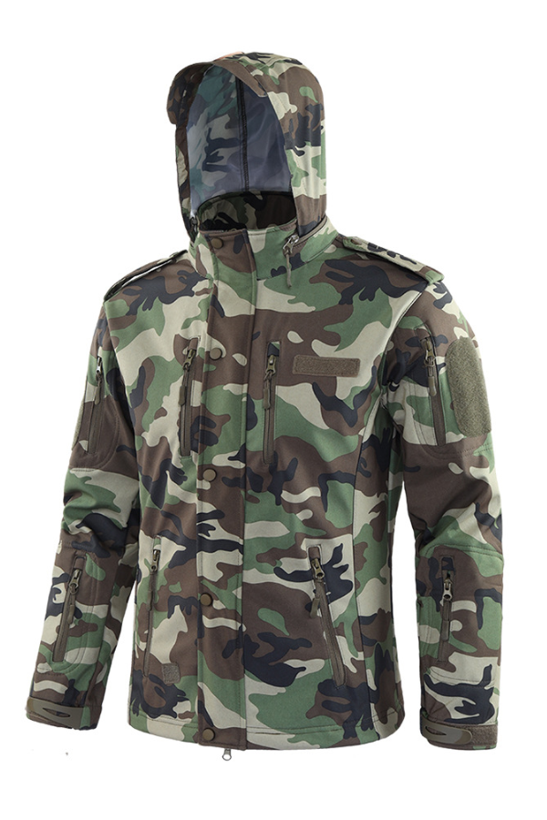 Outdoor Soft Shell Camouflage Hooded Jacket
