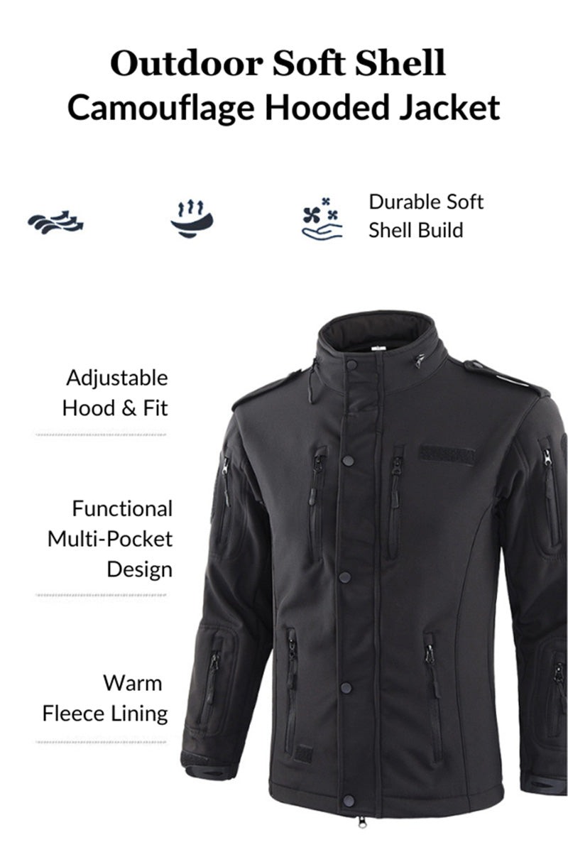 Outdoor Soft Shell Camouflage Hooded Jacket