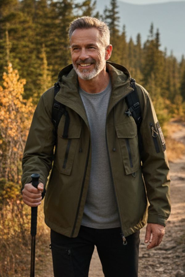 Hooded Outdoor Workwear Jacket with Mesh Lining