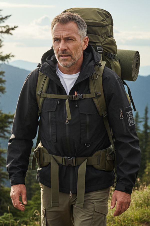 Hooded Outdoor Workwear Jacket with Mesh Lining