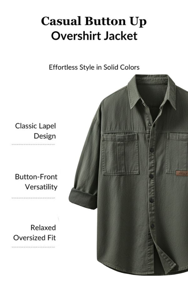 Casual Button Up Overshirt Jacket