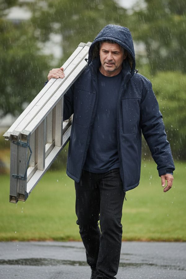 Hooded Fleece-Lined Windbreaker with Thick Warm Layer