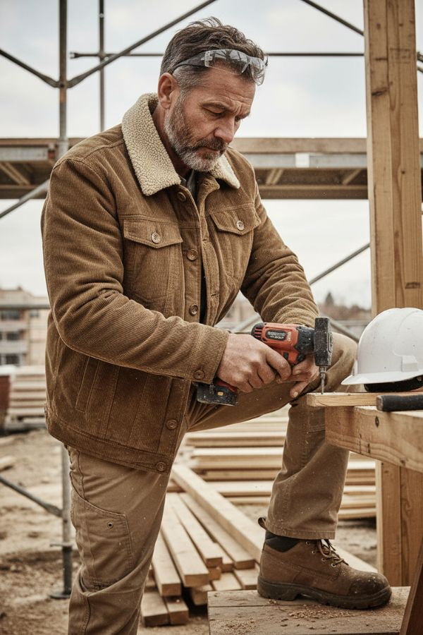 Sherpa Lined Cotton Windbreaker Jacket