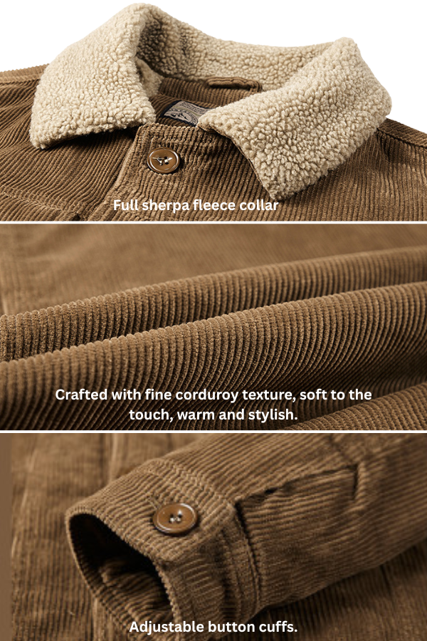 Sherpa Lined Cotton Windbreaker Jacket