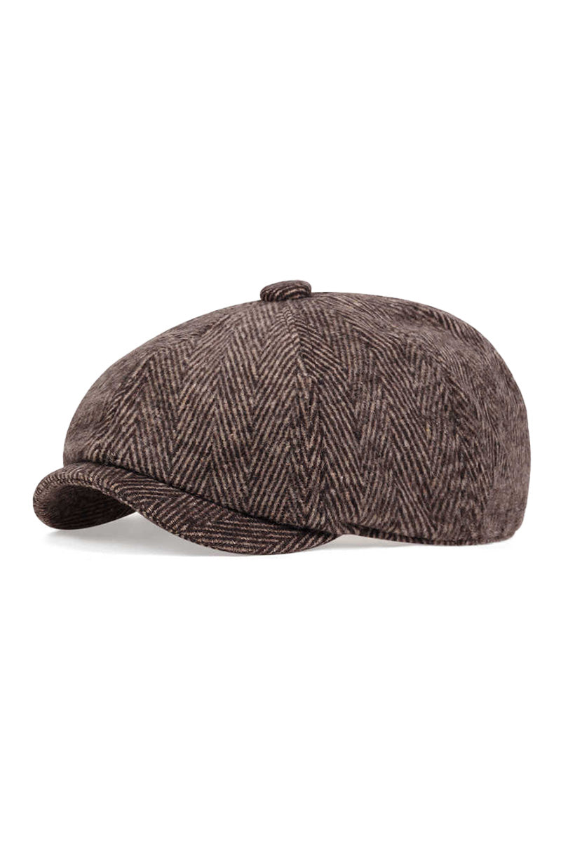 Classic Herringbone Newsboy Cap