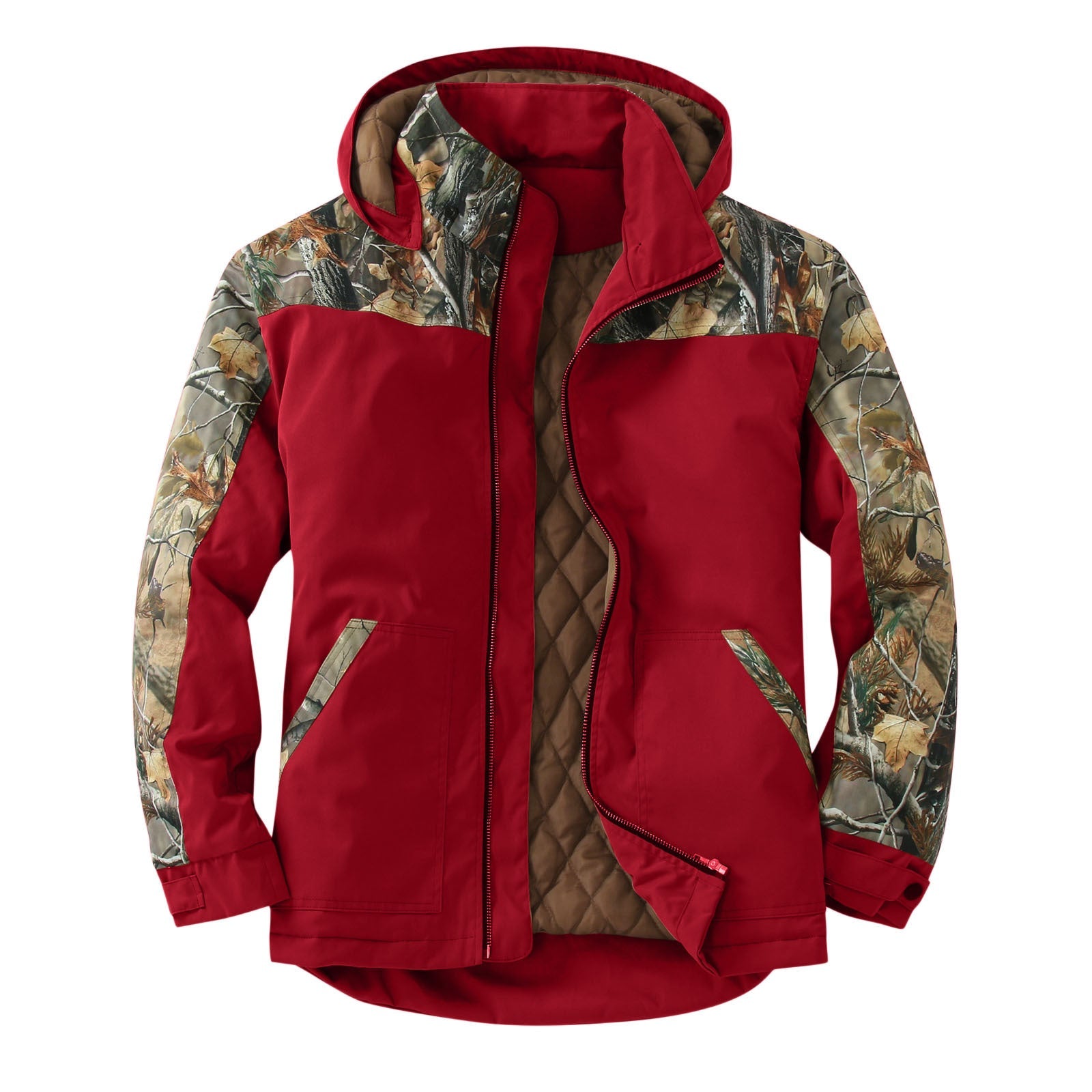Printed Colorblock Hooded Padded Jacket with Removable Hood