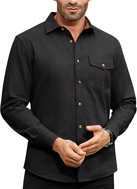 Long-Sleeve Solid Color Shirt with Classic Collar
