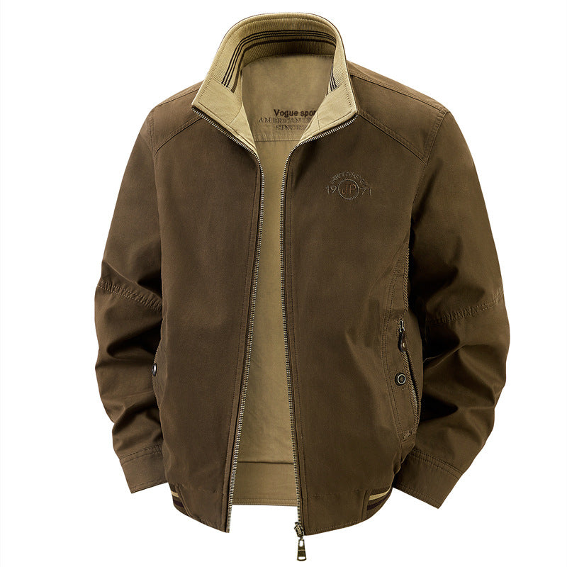 Cotton Reversible Stand Collar Jacket