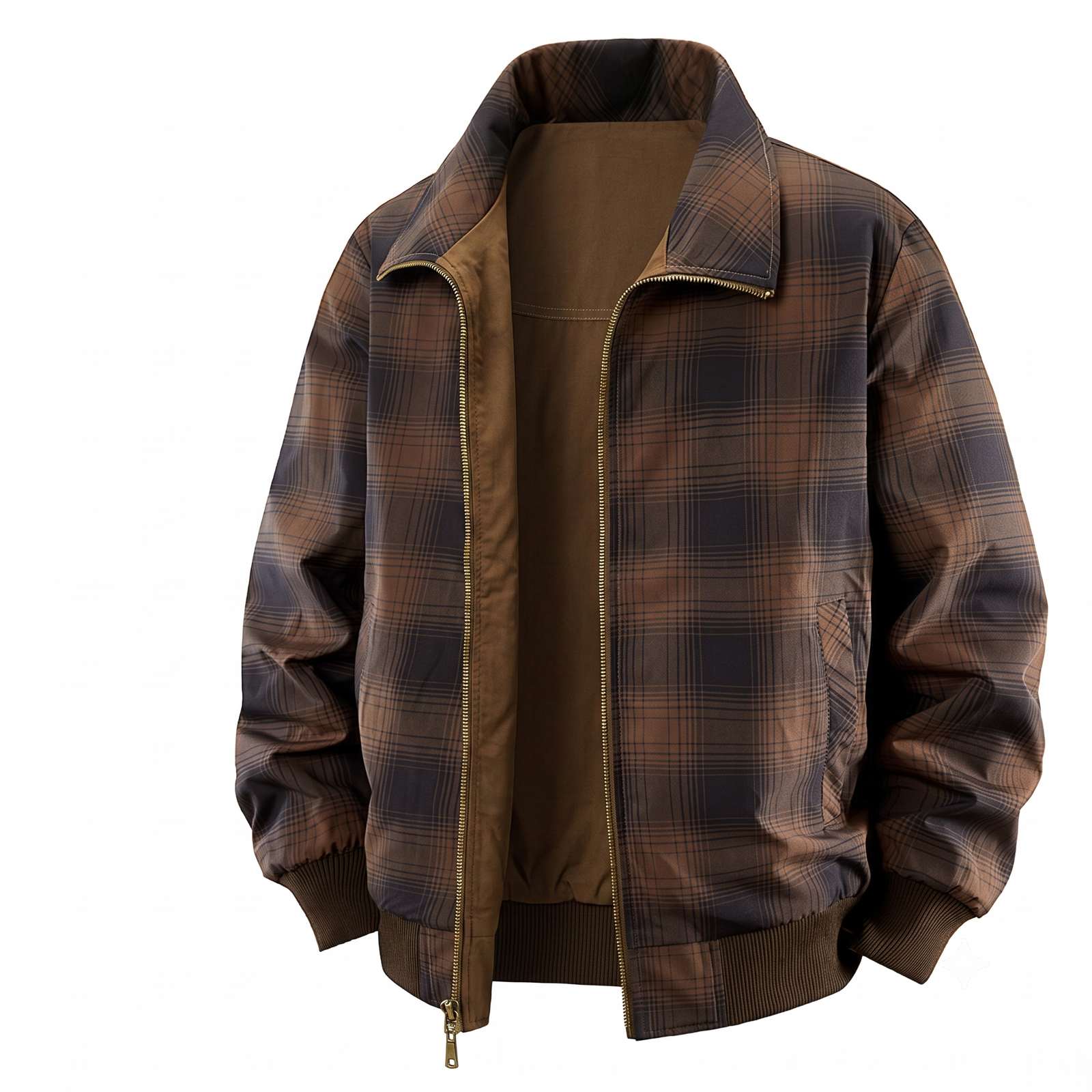 100% Cotton Plaid Reversible Workwear Jacket