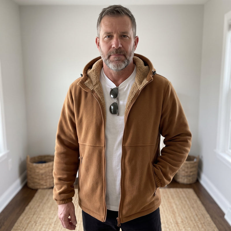 Sherpa-Lined Hooded Fleece Jacket