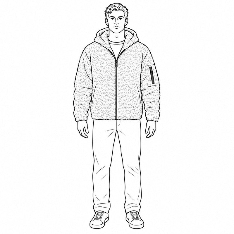 Sherpa Fleece Zip-Up Hooded Jacket