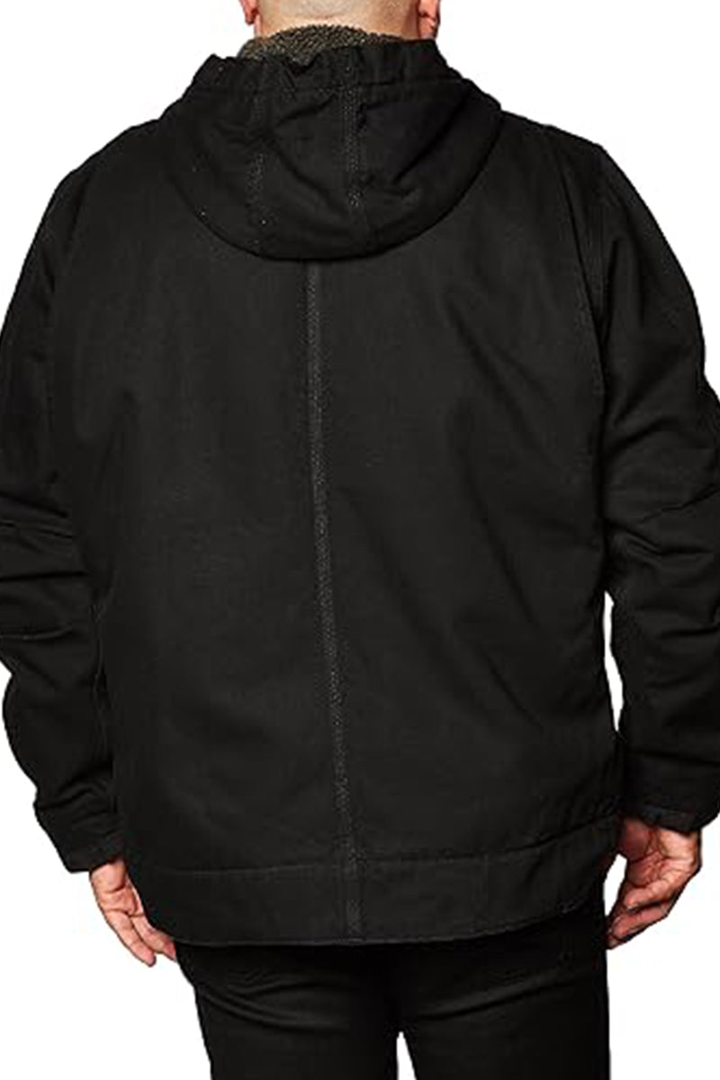 Relaxed Sherpa-Lined Hooded Utility Jacket