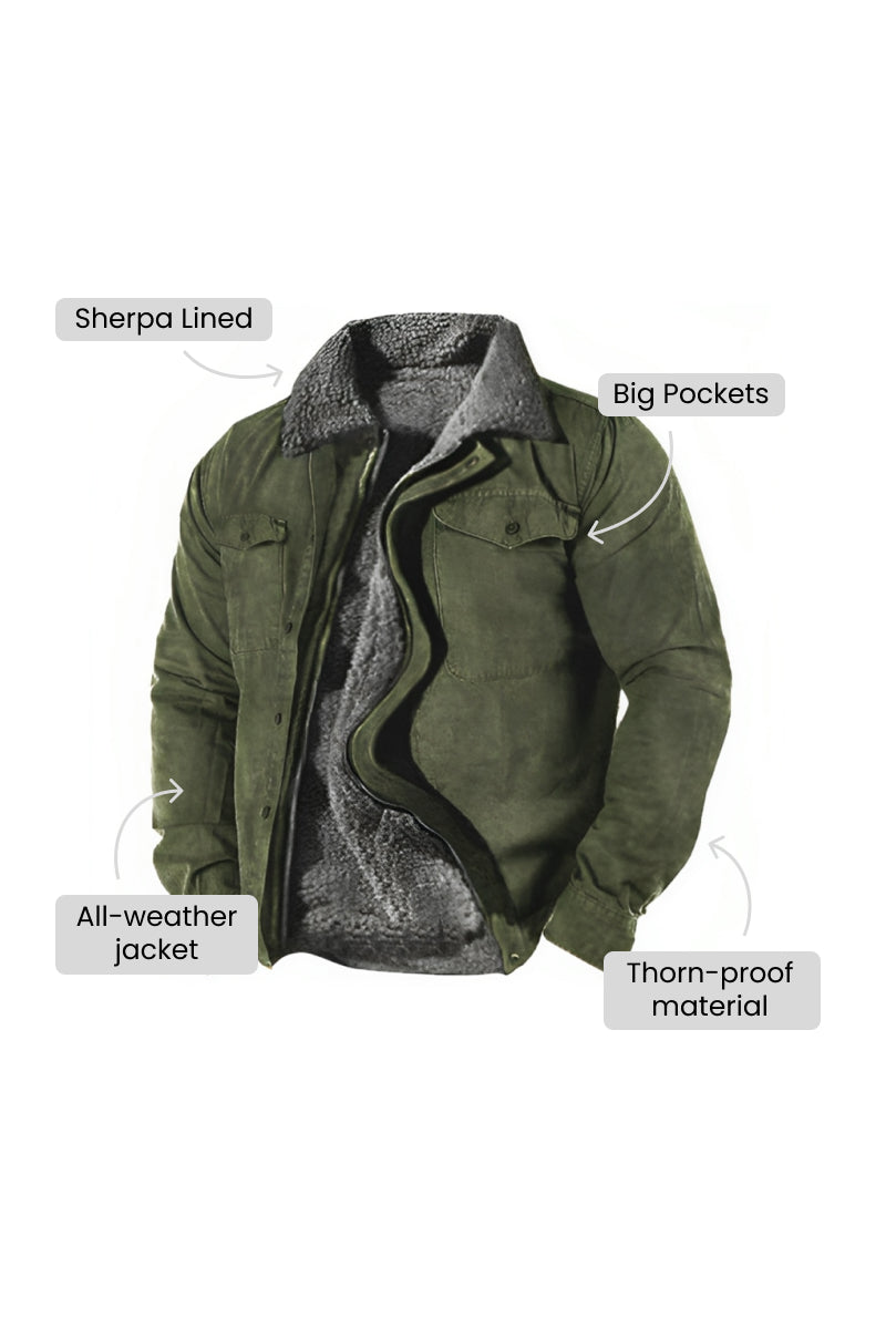 Heavyweight Sherpa Windproof Jacket With Pockets